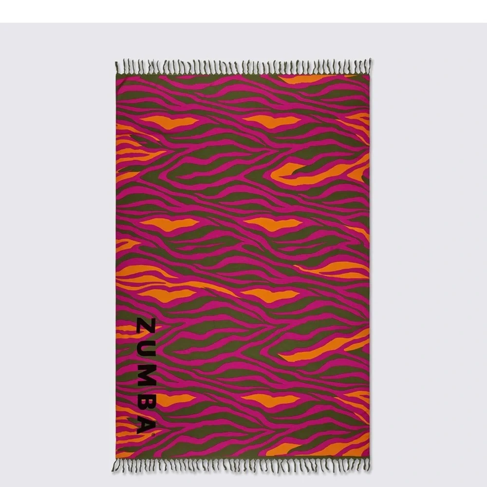 Zumba In The Wild Sarong Viscose Shocking Pink Zebra Printed Worn Multiple Ways - Picture 3 of 9